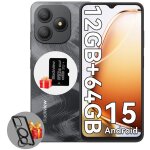 Blackview wave 9c - smartphone 656 hd + 12go (4 + 8go) 128go 5000mah dual sim android 15 13mp noir