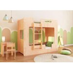 Smartwood lit superpos enfant 100x190 - chelle gauche - couleur bois naturel - lit double mimi bl - ...