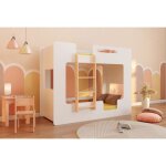 Smartwood lit superpos� enfant 100x200 - �chelle gauche - couleur blanc - lit double mimi bl - sommier ...