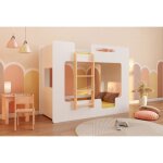 Smartwood lit superpos� enfant 80x160 - �chelle gauche - couleur blanc - lit double mimi bl - sommier ...