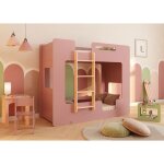 Smartwood lit superpos� enfant 80x160 - �chelle gauche - couleur rose - lit double mimi bl - sommier ...