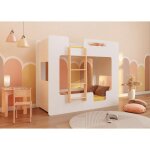 Smartwood lit superpos� enfant 90x200 - �chelle gauche - couleur blanc - lit double mimi bl - sommier ...