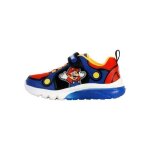 Sneakers bb garon - geox - ciberdron a - bleu royal / rouge - semelle lumineuse - confort optimal