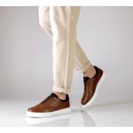 Sneakers homme en v�ritable cuir cognac sc066 43