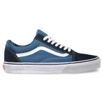 Sneakers - vans - old skool - cuir - bleu - plat Sneakers - vans - old skool - cuir - bleu - plat