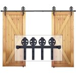 Snogold 1. 83m ensemble kit de rail porte coulissante quincaillerie systeme pour double porte bois suspendue ...