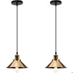 Snogold lot de 2 luminaire suspendu industriel r�tro en fer dor� lustre pour cuisine bar balcon