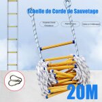 Snogold 20m chelle de corde de sauvetage escalier de secours en rsine avec 2x mousquetons pour sauvetage ...