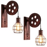 Snogold 2x applique murale industrielle poulie vintage lampe de mur luminaire intrieur pour chambre ...