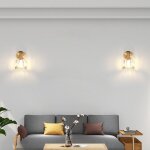 Snogold 2x applique murale int�rieure vintage lampe murale en verre ambr� forme de fleur tulipe e27 luminaire ...