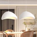 Snogold 2x lampe suspendue moderne abat - jour en pvc forme ciment blanc �60cm e27 suspension vintage ...