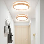 Snogold 2x plafonnier led en bois 40w �clairage de plafond �30cm rond luminaire plafond lumi�re froide ...
