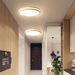 Snogold 2x plafonnier led en bois 40w �clairage de plafond �40cm rond luminaire plafond lumi�re froide ...