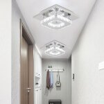 Snogold 2x plafonnier led en cristal moderne luminaire 20cm plafonnier carr moderne lustre led pour ...