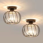 Snogold 2x plafonnier moderne en cristal led lustre luminaire lampe de plafond e27 pour couloir salle ...