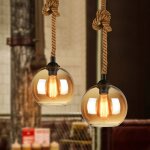 Snogold 2x suspension industriel forme boule 20cm en verre ambr lustre rtro lampe suspension pour salon ...