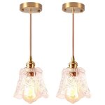 Snogold 2x suspension luminaire en verre finition en laiton vintage lustre suspendu int�rieur e27 lampe ...