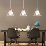 Snogold lot de 3 lustre suspension industriel vintage blanc e27 luminaire bois mtal 25cm lampe de plafond ...