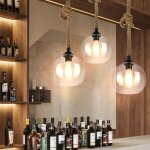 Snogold 3x suspension industriel forme boule 20cm en verre transparent lustre rtro lampe suspension ...