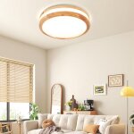 Snogold 40w plafonnier led en bois - �30 * h6cm �clairage de plafond rond lumi�re froide luminaire plafond ...