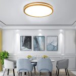 Snogold 40w plafonnier led en bois - �40 * h6cm �clairage de plafond rond lumi�re froide luminaire plafond ...