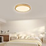 Snogold 40w plafonnier led en bois - �40 * h6cm �clairage de plafond rond lumi�re neutre luminaire plafond ...