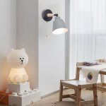 Snogold applique murale interieur vintage e27 luminaire industriel en bois et m�tal r�glable lampe murale ...