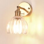Snogold applique murale int�rieure vintage lampe murale en verre transparent forme de fleur tulipe e27 ...