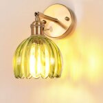 Snogold applique murale int�rieure vintage lampe murale en verre vert forme de fleur tulipe e27 luminaire ...