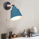 Snogold applique murale avec interrupteur  tirette lampe de chevet rotation moderne macaron bleu e27 ...