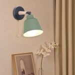 Snogold applique murale avec interrupteur  tirette lampe de chevet rotation moderne macaron vert e27 ...