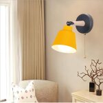 Snogold applique murale moderne lampe de chevet rotation avec interrupteur  tirette e27 luminaire macaron ...
