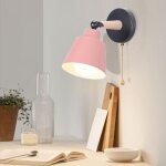 Snogold applique murale moderne lampe de chevet rotation avec interrupteur  tirette e27 luminaire macaron ...