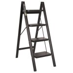 Snogold escabeau pliant  4 marches avec marchepied antidrapante - echelle pliant de mnage portable ...