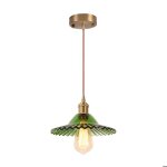 Snogold lustre industriel moderne en verre vert suspension e27 luminaire r�tro lampe de plafond �clairage ...