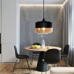 Snogold lustre suspension moderne en verre e27 luminaire Ø25 * h23cm - abat - jour cylindre aplatie noir ... Snogold lustre suspension moderne en verre e27 luminaire Ø25 * h23cm - abat - jour cylindre aplatie noir ...
