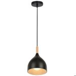 Snogold lustre suspension rtro e27 luminaire moderne forme de goutte noir 17cm en mtal bois clairage ...