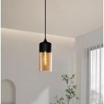 Snogold lustre suspension en verre e27 luminaire moderne - 13 * h31cm - abat - jour cylindre allong ...