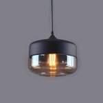Snogold lustre en verre cylindre vintage moderne e27 luminaire suspension r�tro pour cuisine salle � ...