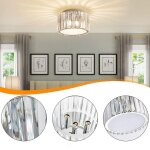 Snogold plafonnier en cristal moderne luminaire en m�tal abat - jour rond en cristal - 4x g9 lumi�res ...
