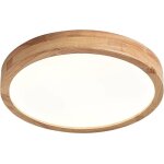 Snogold plafonnier led en bois 20 w plafonnier moderne rond en bois �30 cm pour salon cuisine couloir ...