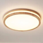 Snogold plafonnier led moderne 24w rond en bois �30cm lampe de plafond luminaire pour salon cuisine - ...