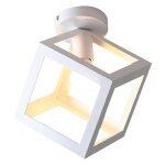 Snogold plafonnier moderne - abat - jour Ø16cm forme de cube blanc en métal e27 lustre vintage luminaire ... Snogold plafonnier moderne - abat - jour Ø16cm forme de cube blanc en métal e27 lustre vintage luminaire ...