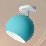 Snogold plafonnier moderne en m�tal scandinave abat - jour sph�rique �15cm bleu macaron luminaire e27 ...