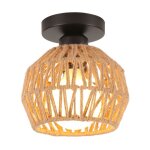 Snogold plafonnier tress� �16cm e27 luminaire vintage abat - jour en corde de chanvre marron �clairage ...