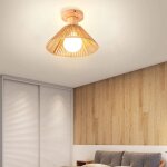 Snogold plafonnier vintage e27 luminaire �22cm abat - jour en corde de papier marron r�tro lustre lampe ...