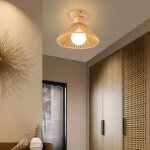 Snogold plafonnier vintage e27 luminaire �26cm abat - jour en corde de papier marron r�tro lustre lampe ...