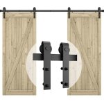 Snogold quincaillerie kit de rail roulettes pour porte coulissante hardware pour double porte suspendue ...