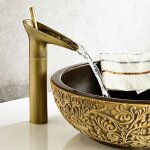 Snogold robinet de salle bain bronze mitigeur rtro de lavabo eau chaude et froide mitigeur vasque vintage ...