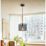 Snogold suspension industrielle cage car�e �22cm lustre suspension en m�tal fer luminaire pour chambre ...